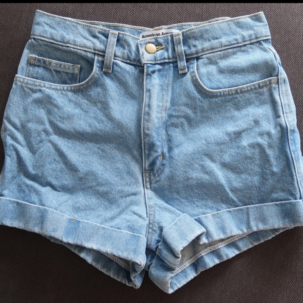 American apparel shorts light denim